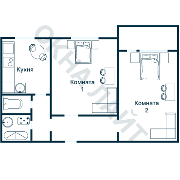 Остекление планировки 1112 дома I-447