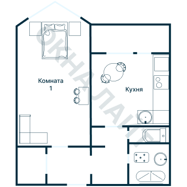 Остекление планировки 1150 дома I-447