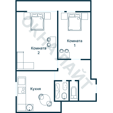 Остекление планировки 2471 дома И-491А
