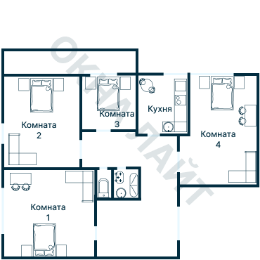 Остекление планировки 2492 дома И-491А