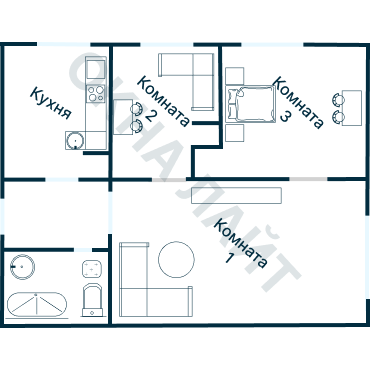 Остекление планировки 1166 дома I-510