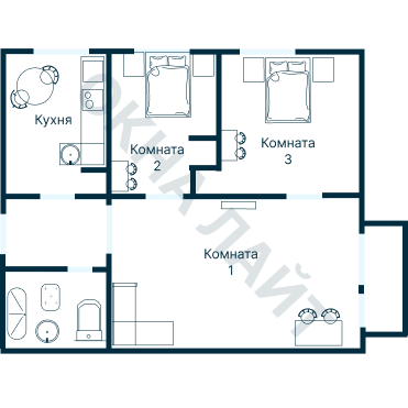 Остекление планировки 1170 дома I-510
