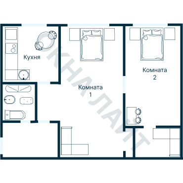 Остекление планировки 1176 дома I-510