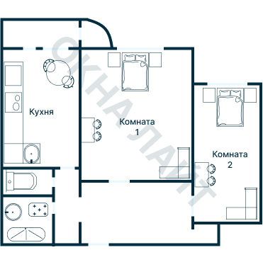 Остекление планировки 1186 дома I-510