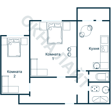 Остекление планировки 1278 дома I-511