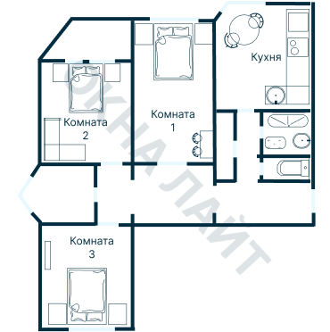 Остекление планировки 1308 дома I-511