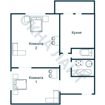 Остекление планировки 1202 дома I-511/9