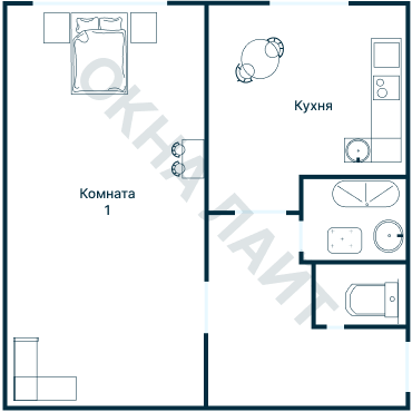 Остекление планировки 1211 дома I-511/9