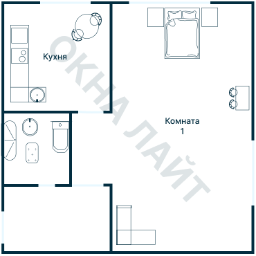 Остекление планировки 1220 дома I-511/9