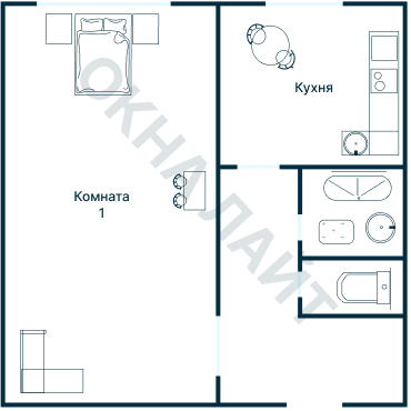Остекление планировки 1225 дома I-511/9