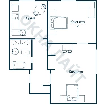 Остекление планировки 1228 дома I-511/9