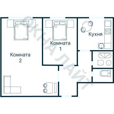 Остекление планировки 1237 дома I-511/9