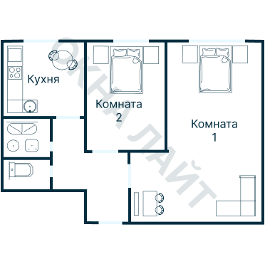 Остекление планировки 1242 дома I-511/9