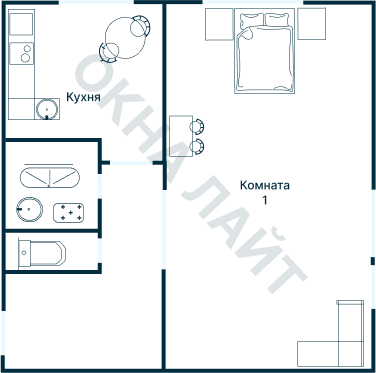 Остекление планировки 1436 дома I-515