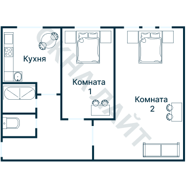Остекление планировки 1452 дома I-515