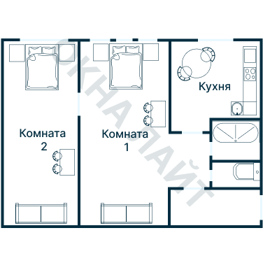 Остекление планировки 1470 дома I-515
