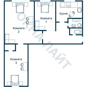 Остекление планировки 1484 дома I-515