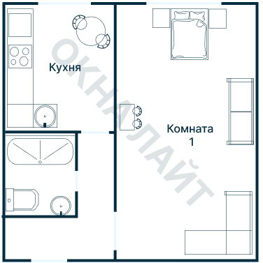 Остекление планировки 1350 дома I-515/9М