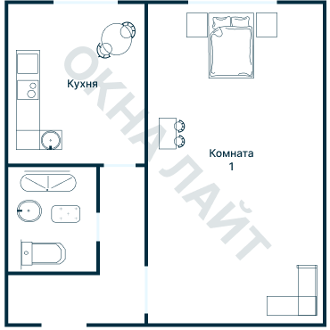 Остекление планировки 1355 дома I-515/9М