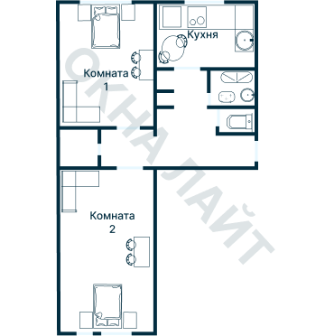 Остекление планировки 1407 дома I-515/9ЮЛ
