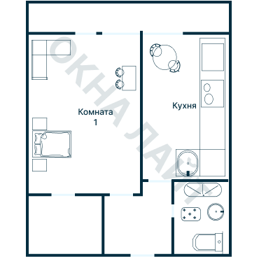 Остекление планировки 2497 дома И-522