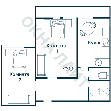 Остекление планировки 2511 дома И-522