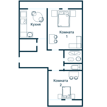 Остекление планировки 2515 дома И-522