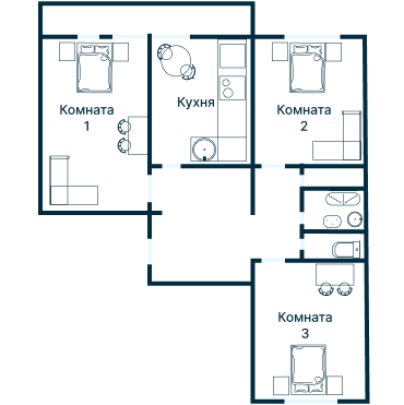 Остекление планировки 2524 дома И-522