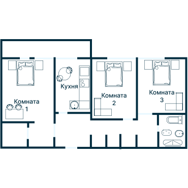 Остекление планировки 2541 дома И-700