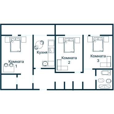 Остекление планировки 2545 дома И-700