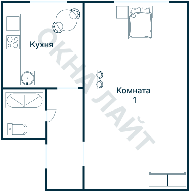 Остекление планировки 1512 дома II-01