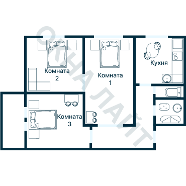 Остекление планировки 1556 дома II-04