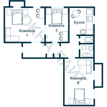 Остекление планировки 1559 дома II-04