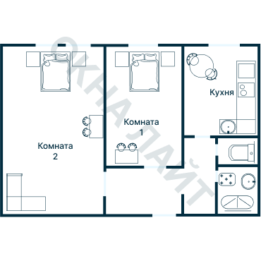 Остекление планировки 1568 дома II-05