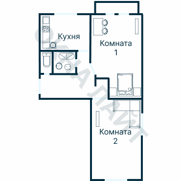 Остекление планировки 1609 дома II-14