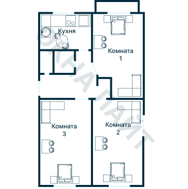 Остекление планировки 1633 дома II-14