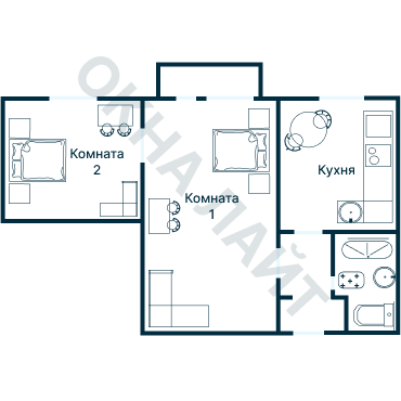 Остекление планировки 1636 дома II-14