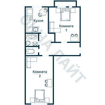 Остекление планировки 1642 дома II-14