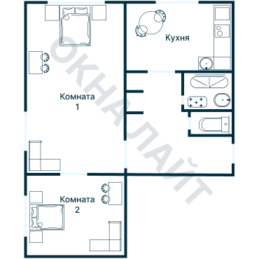 Остекление планировки 1646 дома II-14