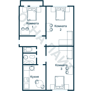 Остекление планировки 1663 дома II-14