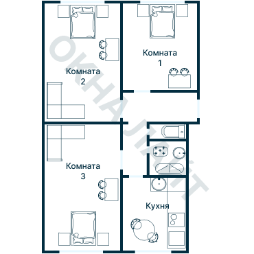 Остекление планировки 1682 дома II-14