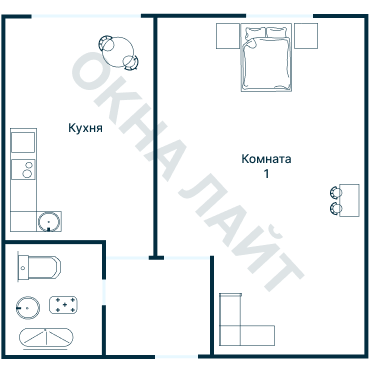 Остекление планировки 1692 дома II-18/12