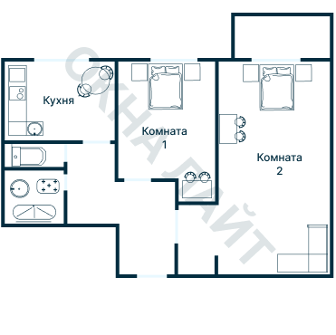 Остекление планировки 1700 дома II-18/12