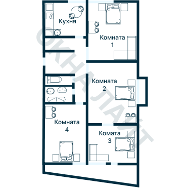 Остекление планировки 1738 дома II-28