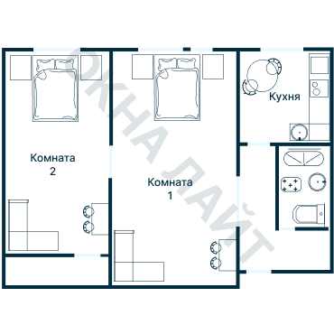 Остекление планировки 1759 дома II-28