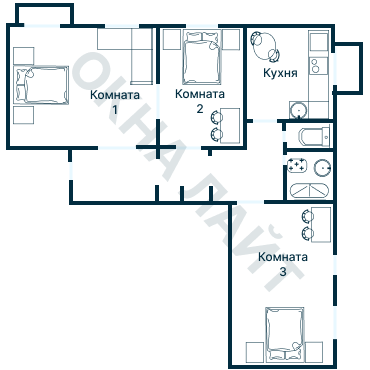 Остекление планировки 1761 дома II-28
