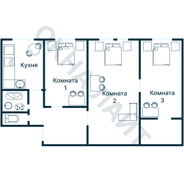 Остекление планировки 1820 дома II-29