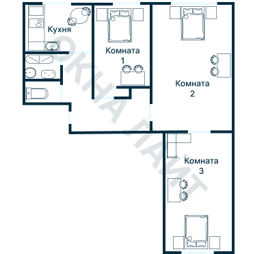 Остекление планировки 1822 дома II-29