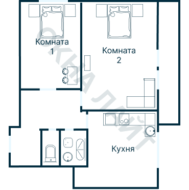 Остекление планировки 4828 дома II-49