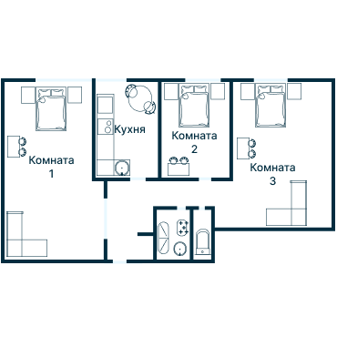 Остекление планировки 4840 дома II-49